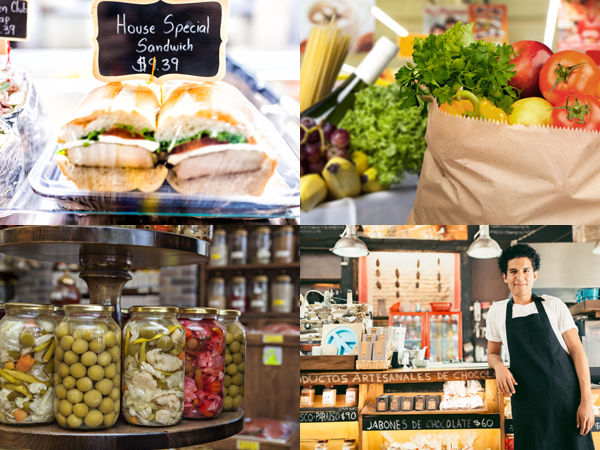 Images showing food to enter the Specialty Grocery & Natural Market software features.