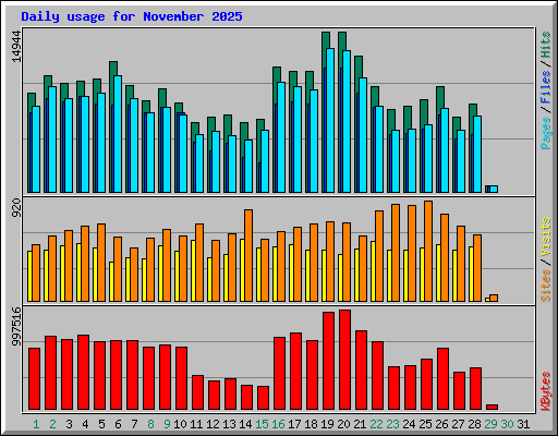 Daily usage for November 2025